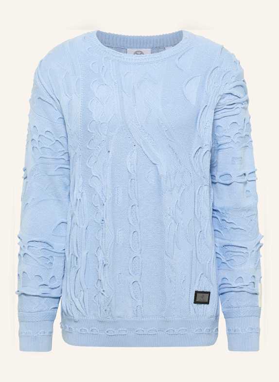 CARLO COLUCCI Strickpullover FAZZI HELLBLAU