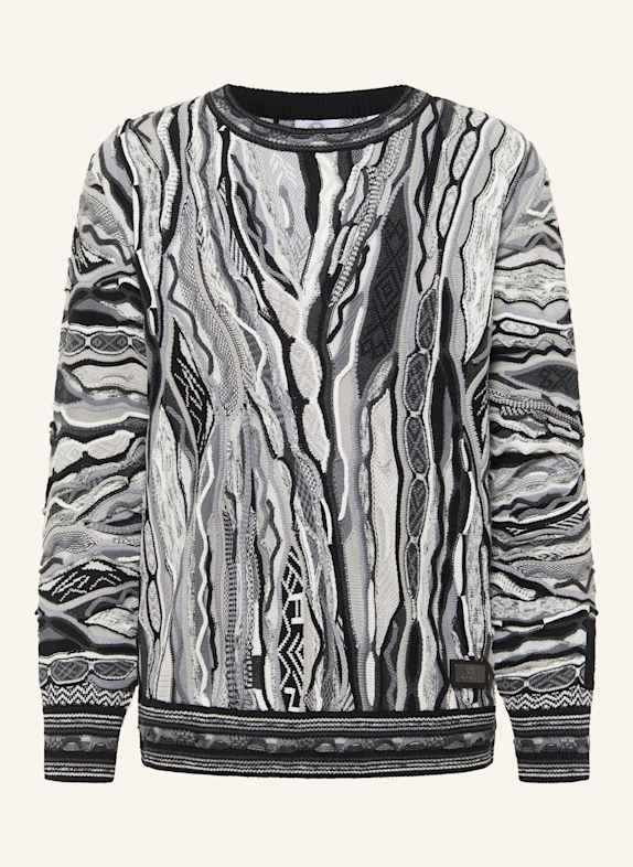 CARLO COLUCCI Jacquard Strickpullover FANTI SCHWARZ