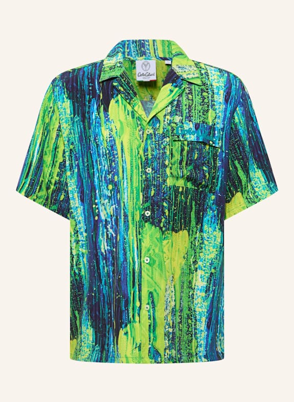 CARLO COLUCCI Bedrucktes Hemd - AI DRIP KNIT FASOLI DUNKELBLAU/ GRAU