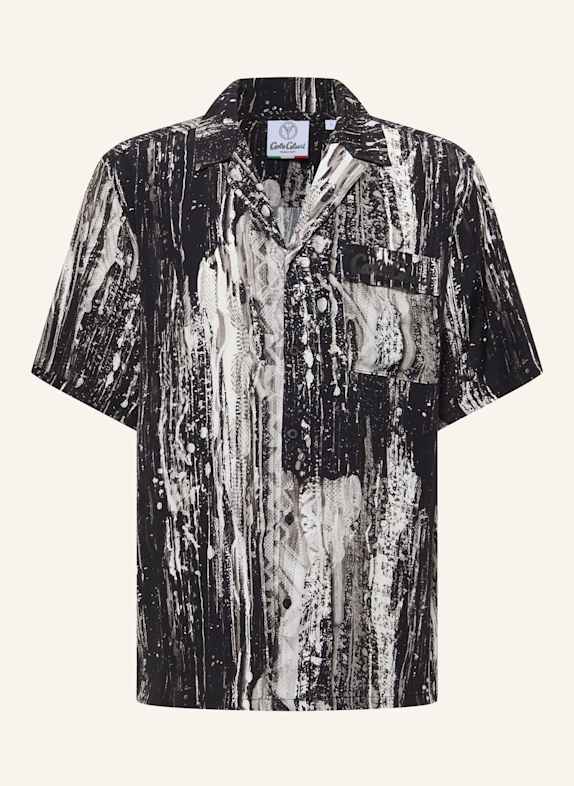 CARLO COLUCCI Bedrucktes Hemd - AI DRIP KNIT FASOLI SCHWARZ