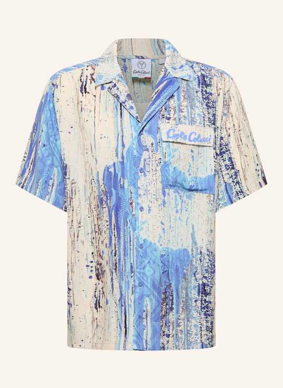 CARLO COLUCCI Bedrucktes Hemd - AI DRIP KNIT FASOLI WEISS