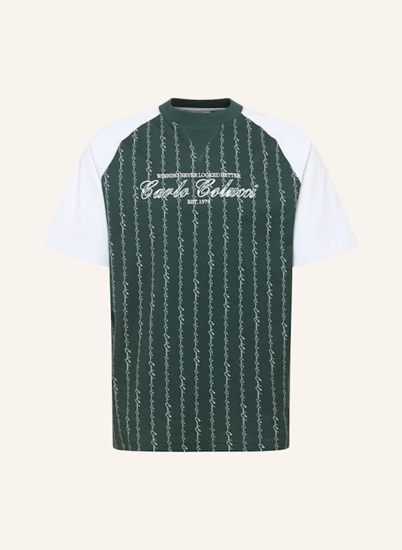 CARLO COLUCCI T-Shirt - MATCH POINT FARA GRÜN/ WEISS