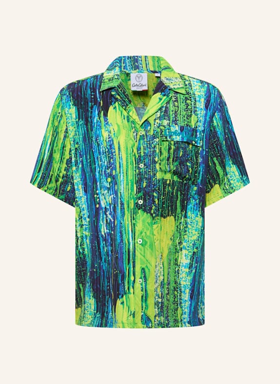 CARLO COLUCCI Bedrucktes Hemd - AI DRIP KNIT FASOLI DUNKELBLAU/ GRAU