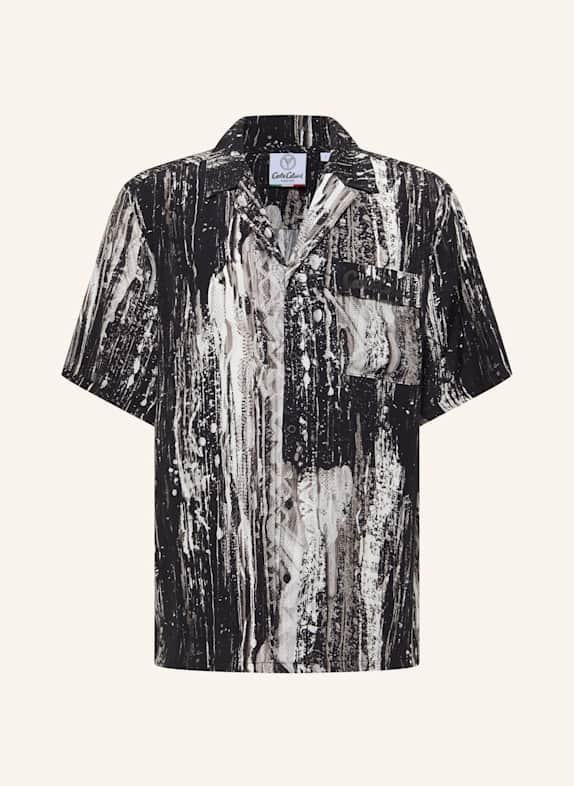 CARLO COLUCCI Bedrucktes Hemd - AI DRIP KNIT FASOLI SCHWARZ