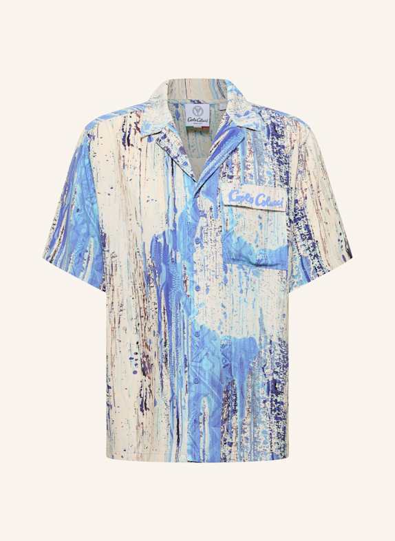 CARLO COLUCCI Bedrucktes Hemd - AI DRIP KNIT FASOLI WEISS