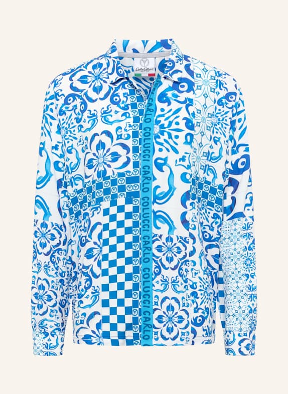 CARLO COLUCCI Oversize Hemd - Mosaic Legacy FEDRIGO DUNKELBLAU
