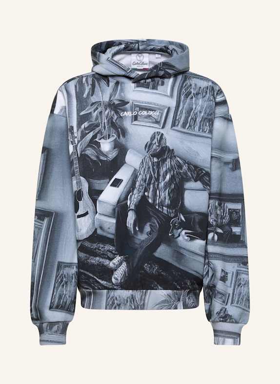 CARLO COLUCCI Oversize Hoodie - Impression of Carlo ERMINI WEISS/ SCHWARZ