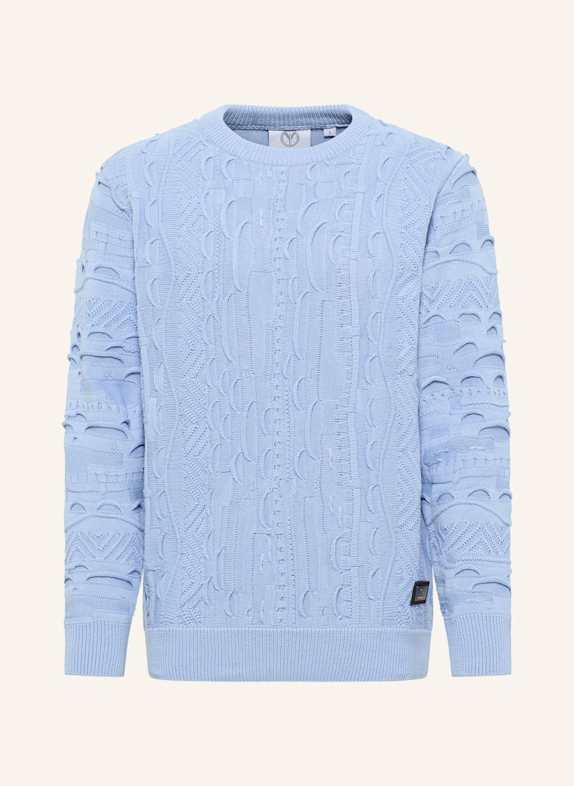 CARLO COLUCCI Unifarbener Strickpullover ESPOSINI HELLBLAU