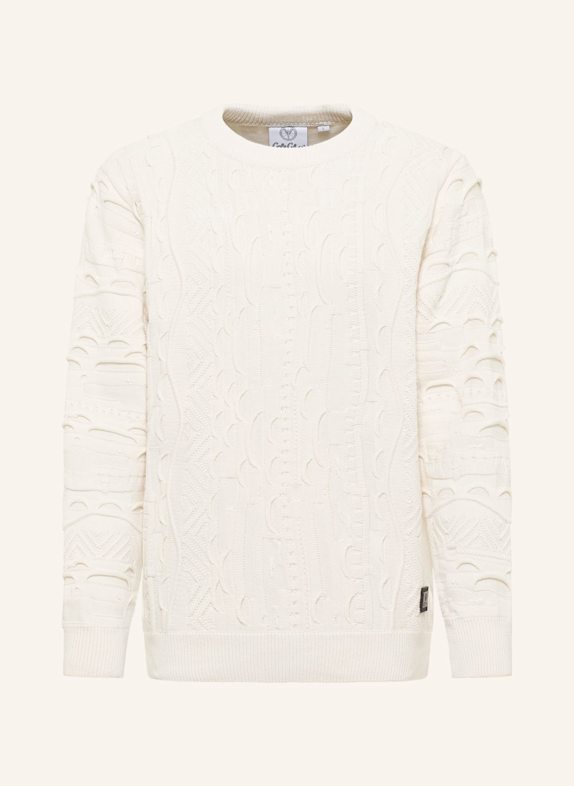 CARLO COLUCCI Unifarbener Strickpullover ESPOSINI WEISS