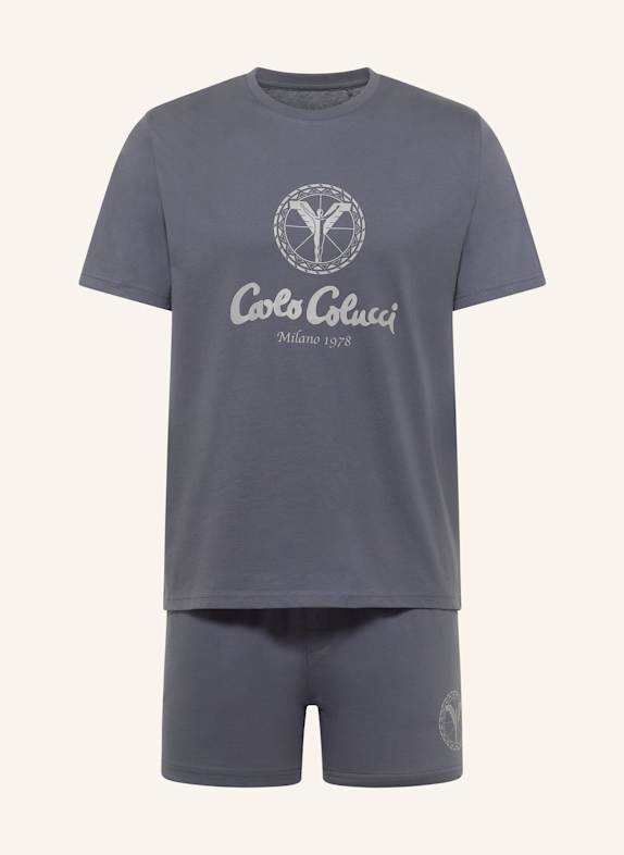 CARLO COLUCCI Herren Shorty Pyjama Set FERREMI GRAU