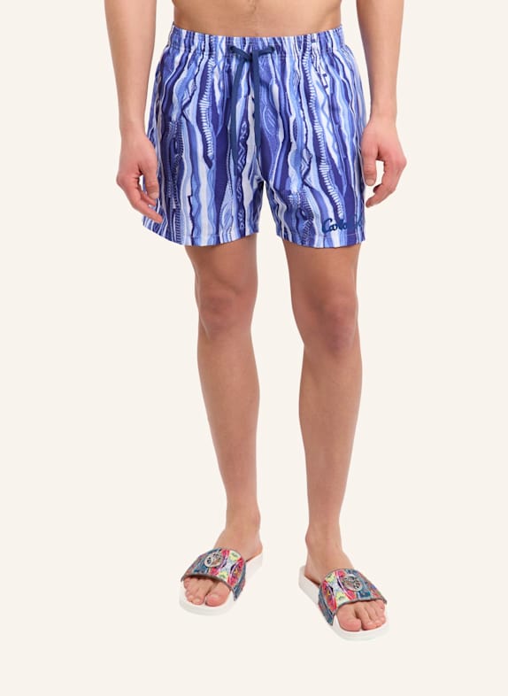 CARLO COLUCCI CARLO COLUCCI Swimshort - Signature Knit Print FEDERICI DUNKELBLAU