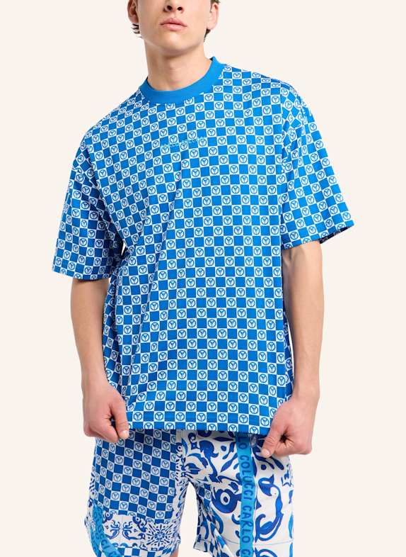 CARLO COLUCCI T-Shirt - Mosaic Legacy FEDERSPIEL DUNKELBLAU
