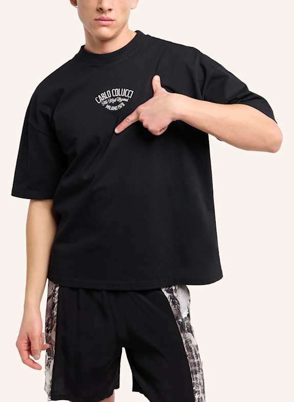 CARLO COLUCCI T-Shirt - The Knit Legend FELICI SCHWARZ / GRAU