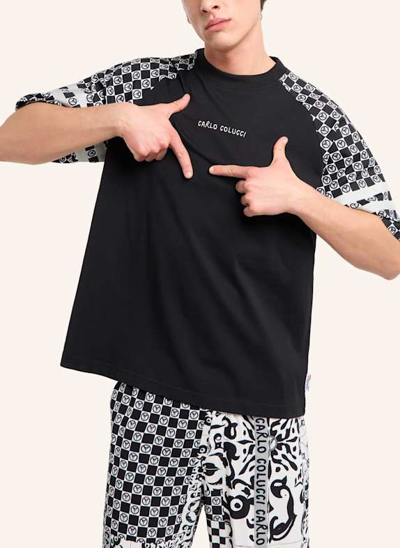 CARLO COLUCCI Oversize T-Shirt - Mosaic Legacy FEDERZONI SCHWARZ