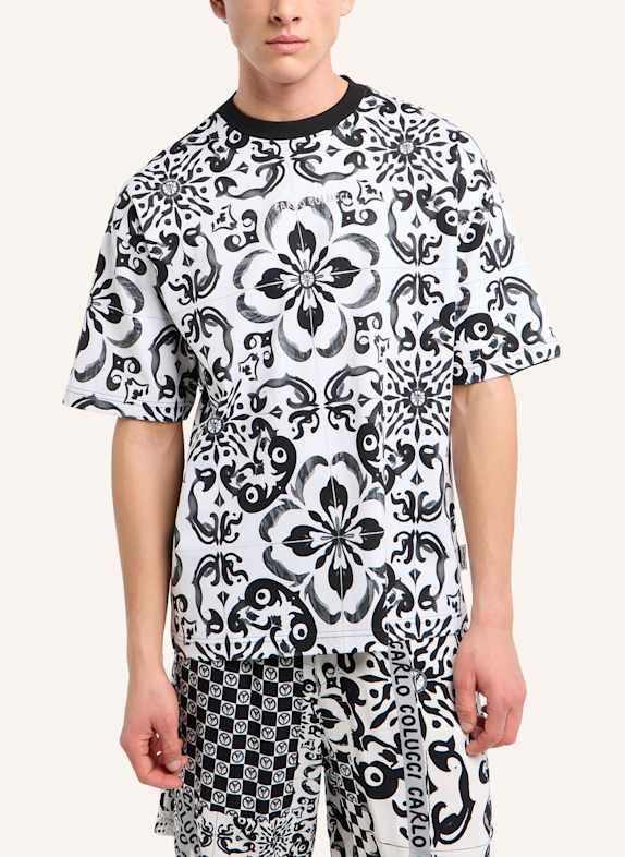 CARLO COLUCCI Oversize T-Shirt - Mosaic Legacy FEDI SCHWARZ