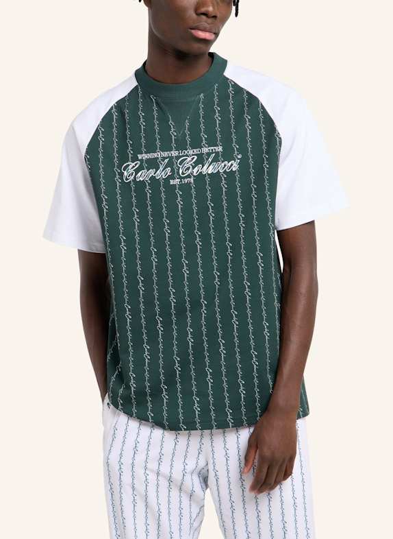 CARLO COLUCCI T-Shirt - MATCH POINT FARA GRÜN / WEISS