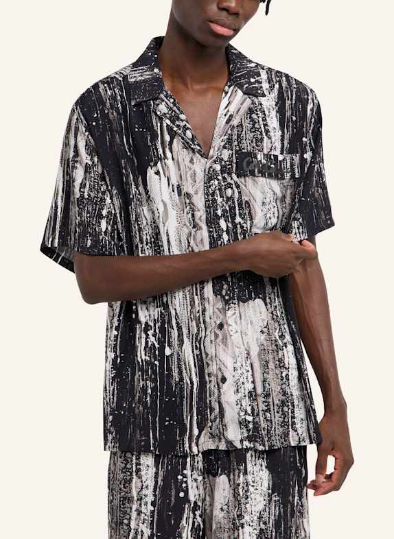 CARLO COLUCCI Bedrucktes Hemd - AI DRIP KNIT FASOLI SCHWARZ