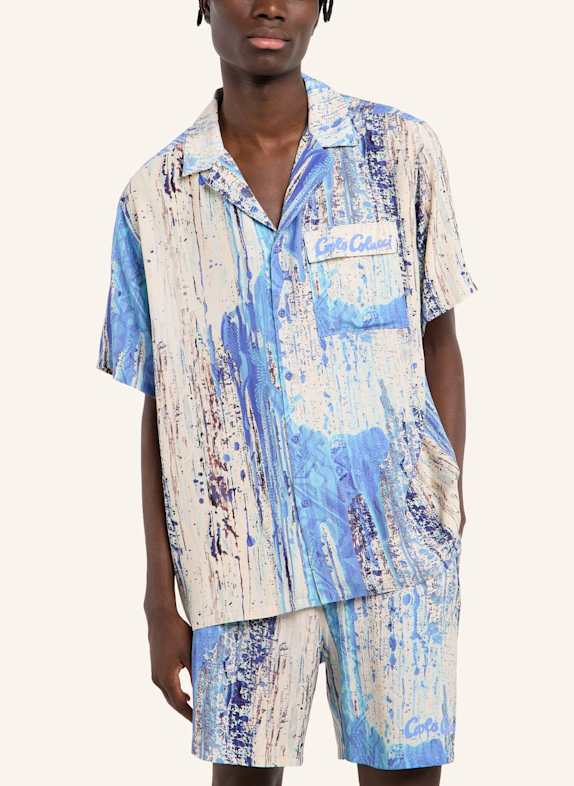 CARLO COLUCCI Bedrucktes Hemd - AI DRIP KNIT FASOLI WEISS