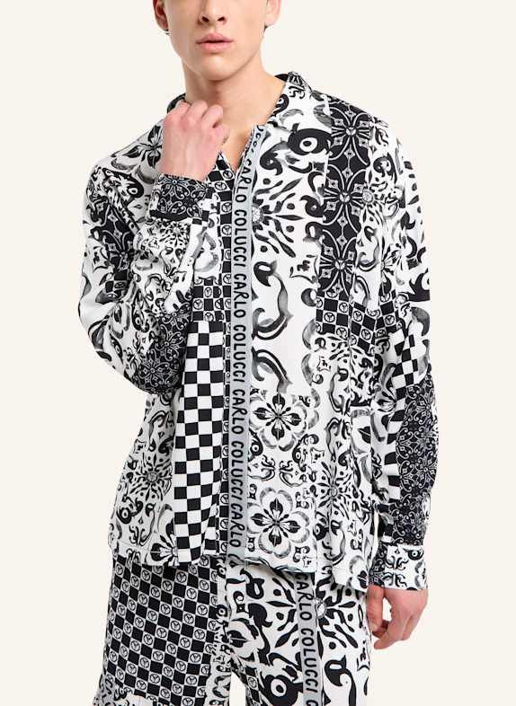CARLO COLUCCI Oversize Hemd - Mosaic Legacy FEDRIGO SCHWARZ