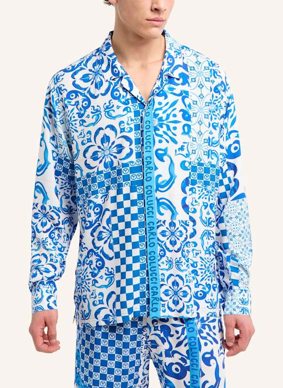 CARLO COLUCCI Oversize Hemd - Mosaic Legacy FEDRIGO DUNKELBLAU
