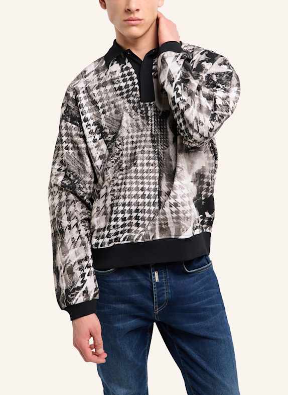 CARLO COLUCCI Polo-Sweatshirt - The Knit Legend FELDER SCHWARZ / GRAU