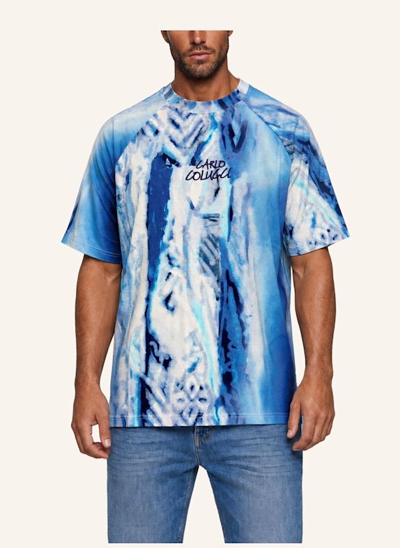 CARLO COLUCCI Signature T-Shirt – Liquid Stitches FICAI HELLBLAU