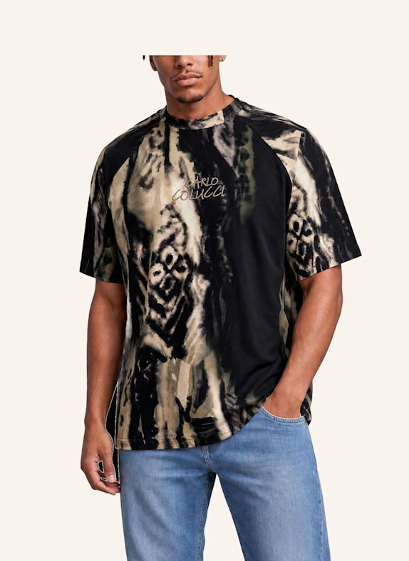 CARLO COLUCCI Signature T-Shirt – Liquid Stitches FICAI SCHWARZ