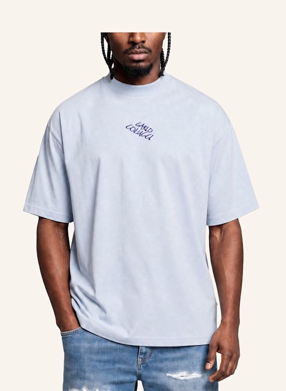 CARLO COLUCCI Backprint T-Shirt - Liquid Stitches FINETTO HELLBLAU