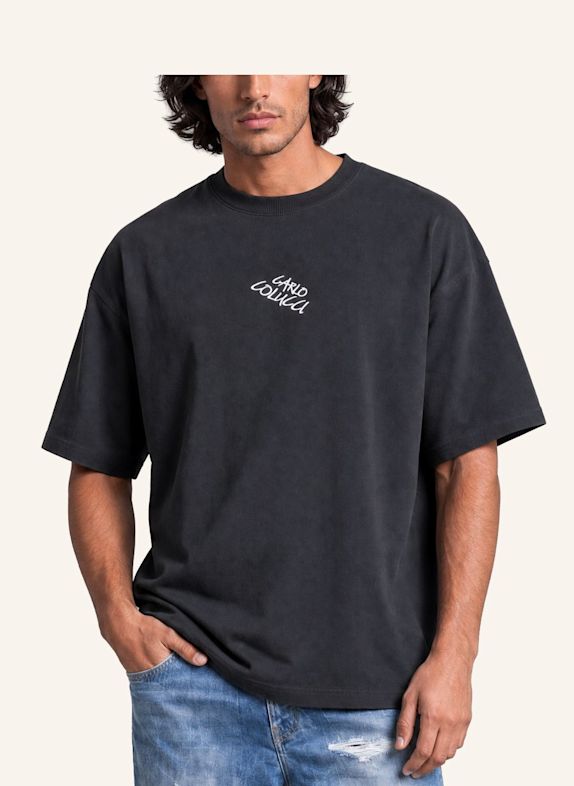 CARLO COLUCCI Backprint T-Shirt - Liquid Stitches FINETTO SCHWARZ