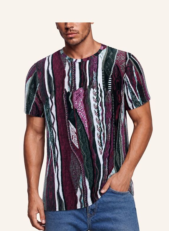 CARLO COLUCCI Knit Print Story T-Shirt FIAIDER ROT