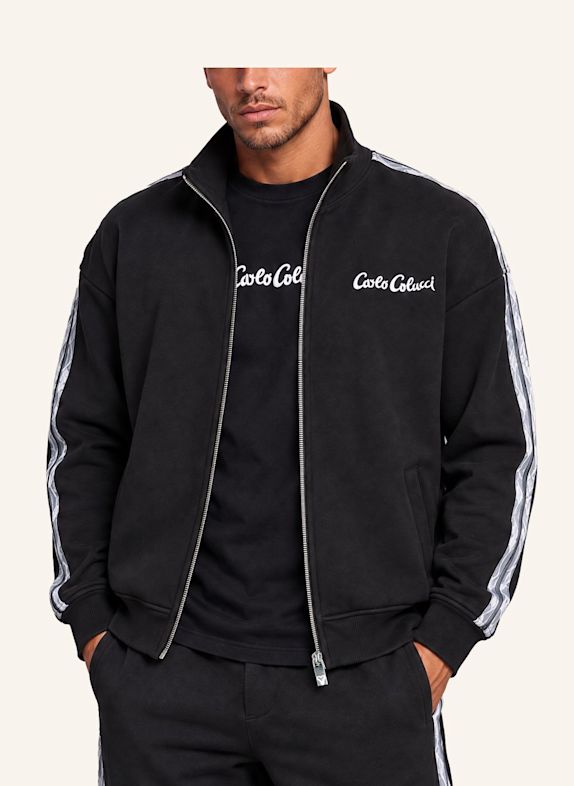 CARLO COLUCCI Sweatjacke - Stripe Club FOSCARO SCHWARZ