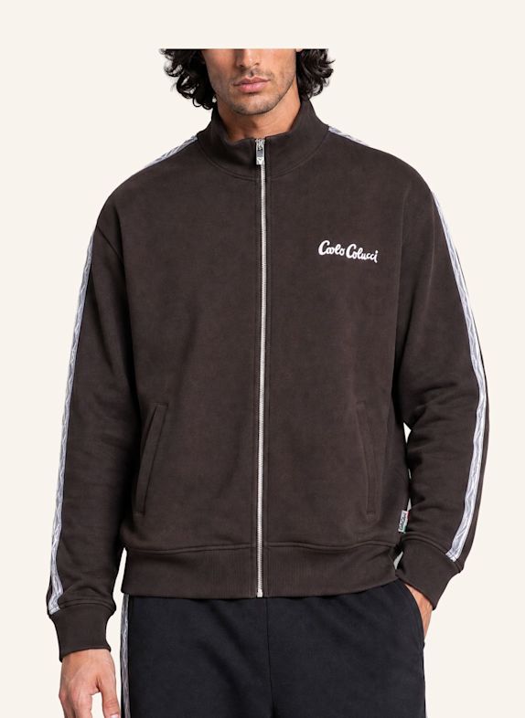 CARLO COLUCCI Sweatjacke - Stripe Club FOSCARO BRAUN