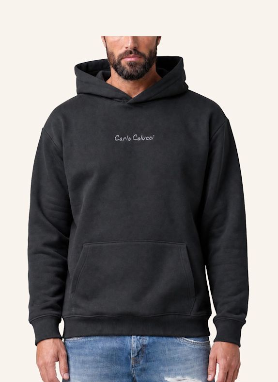 CARLO COLUCCI Oversize Hoodie - Human Canvas FRAMBA SCHWARZ