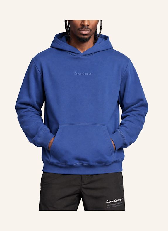 CARLO COLUCCI Oversize Hoodie - Human Canvas FRAMBA DUNKELBLAU