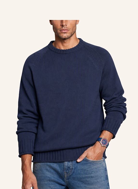 CARLO COLUCCI Rundhalspullover - Carlos Classic FUCCI DUNKELBLAU