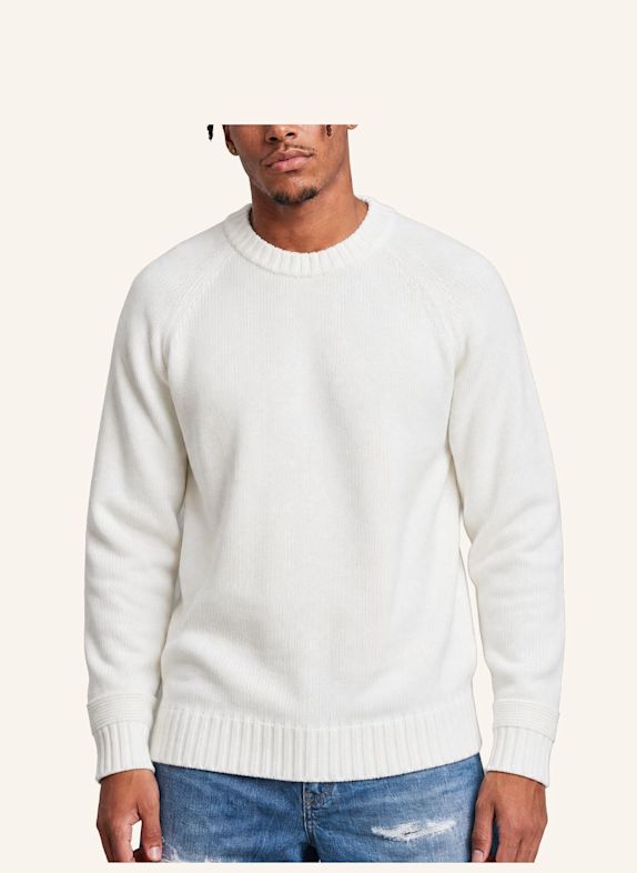 CARLO COLUCCI Rundhalspullover - Carlos Classic FUCCI WEISS
