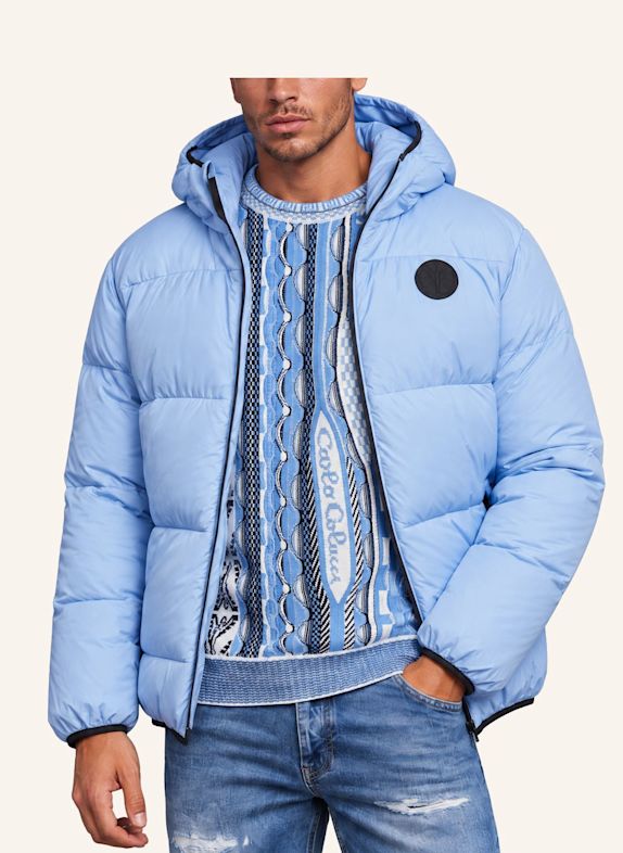 CARLO COLUCCI Wattierte Jacke mit austauschbarem Badge FURNARI BLAU