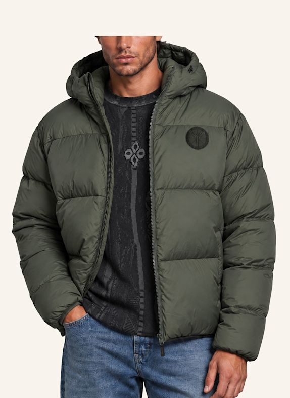CARLO COLUCCI Wattierte Jacke mit austauschbarem Badge FURNARI OLIV