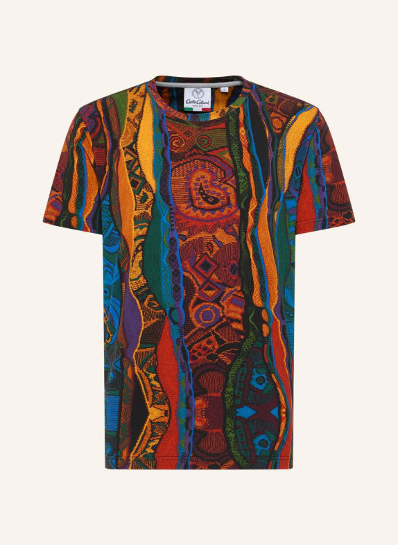 CARLO COLUCCI T-Shirt Knit Print DE PRETIS SCHWARZ/ ROT