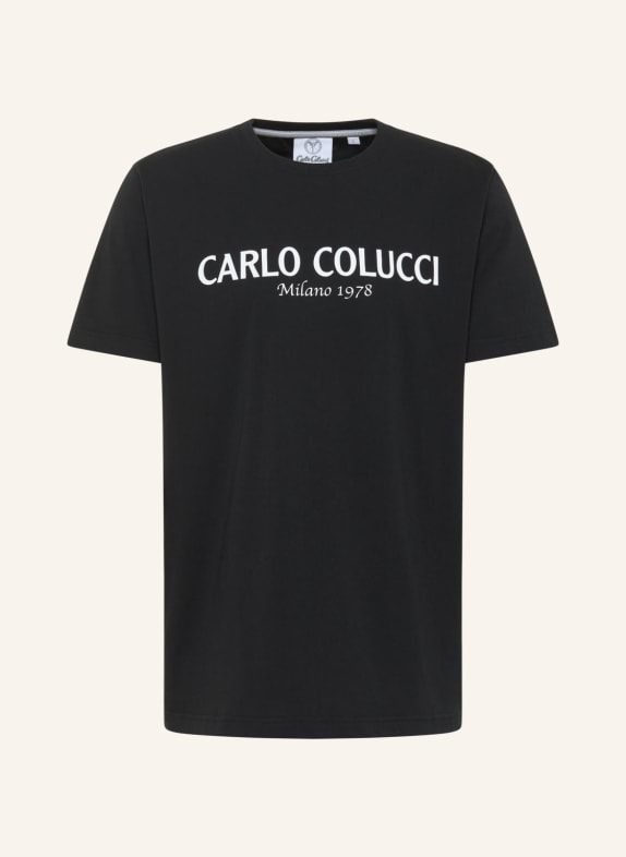 CARLO COLUCCI T-Shirt mit Logoprint DI COMUN SCHWARZ