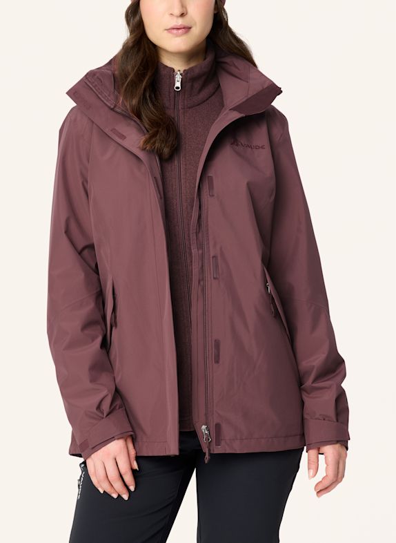 VAUDE 2-in-1-Jacke ROSEMOOR DUNKELROT / ALTROSA