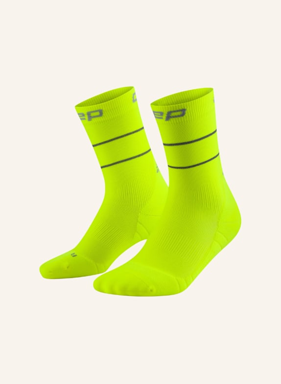 cep CEP CEP pro run reflective socks, mid cut, 2.0, men NEONGELB
