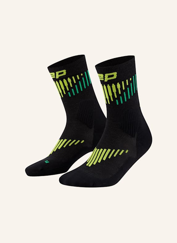 cep CEP CEP core run merino socks, mid cut, 3.0, women SCHWARZ/ GELB