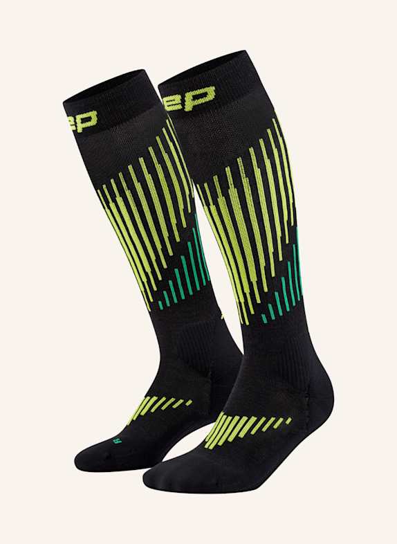 cep Skisocken HIGH TOURING mit Kompression SCHWARZ/ GELB