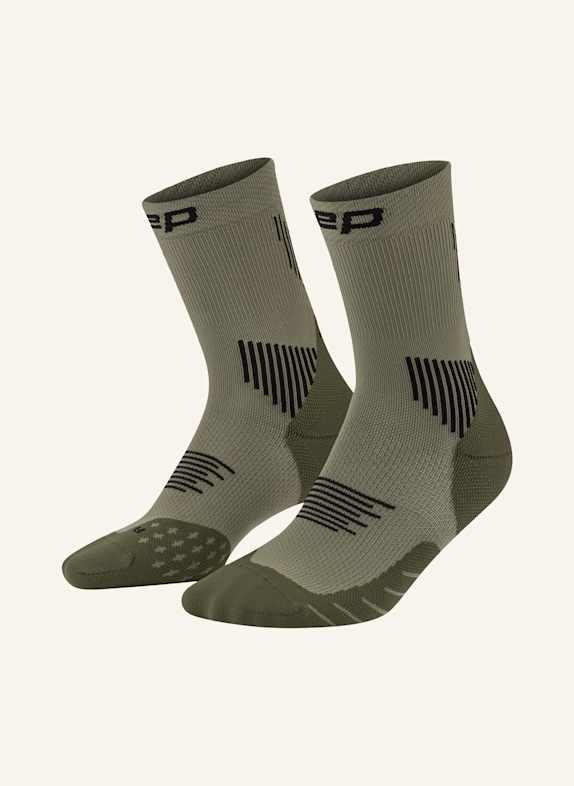 cep Laufsocken CORE RUN COMPRESSION MID CUT MID CUSHION OLIV