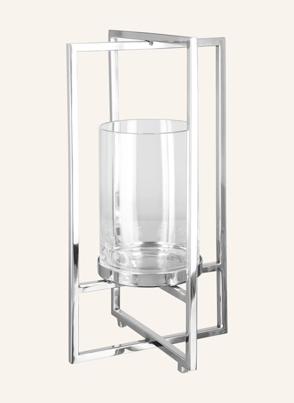 Fink Windlicht mit Glas NORMAN SILBER