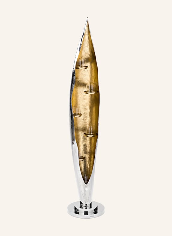 Fink Windlicht mit Glas, 6-flammig CAVA SILBER