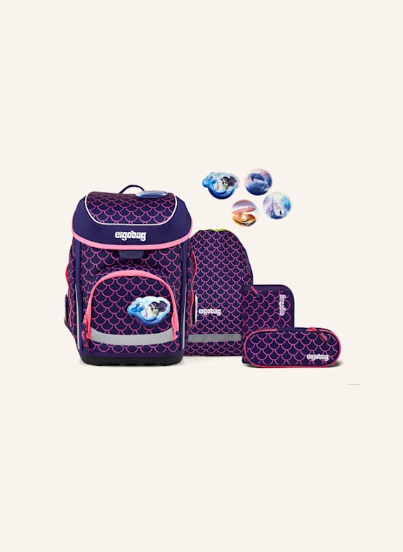 ergobag Schulranzen-Set CUBO SET LILA