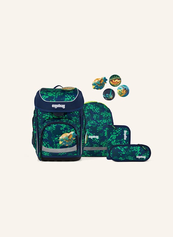 ergobag Schulranzen-Set CUBO SET GRÜN