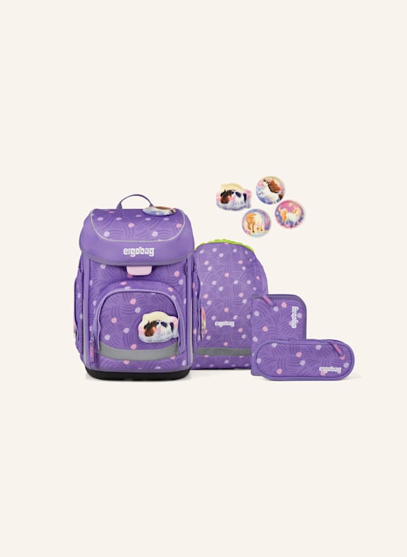 ergobag Schulranzen-Set CUBO SET LILA/ HELLLILA